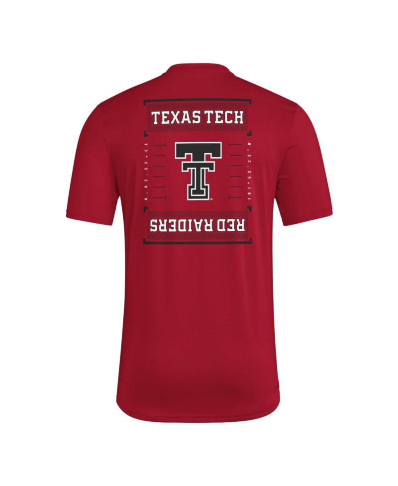 Men's Red Texas Tech Red Raiders Locker Football Icon AEROREADY Pre-Game T-Shirt