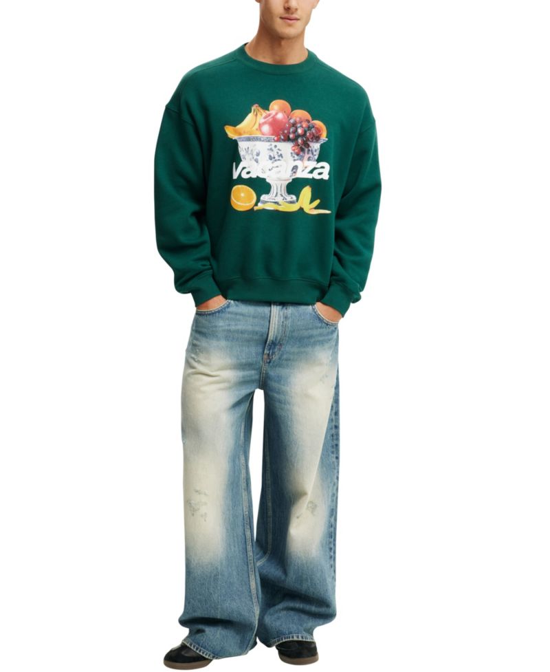 Men's Box Fit Graphic Crew Sweater