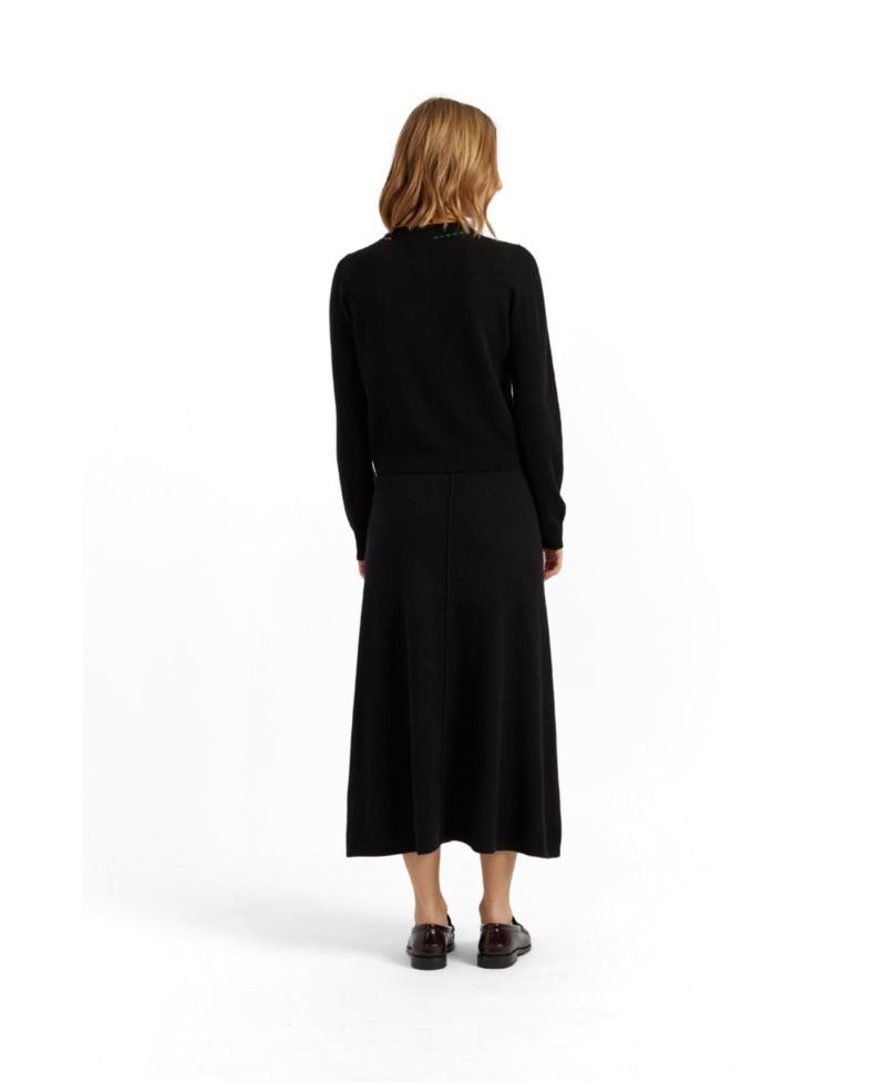 Chinti and Parker Women's Wool-Cashmere Snoopy Peep Cardigan