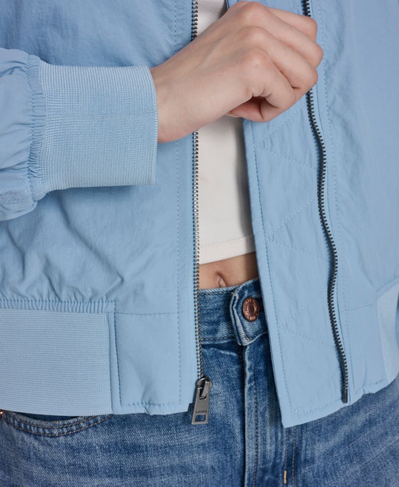 Trendy Plus Size Lightweight Zip-Front Bomber Jacket