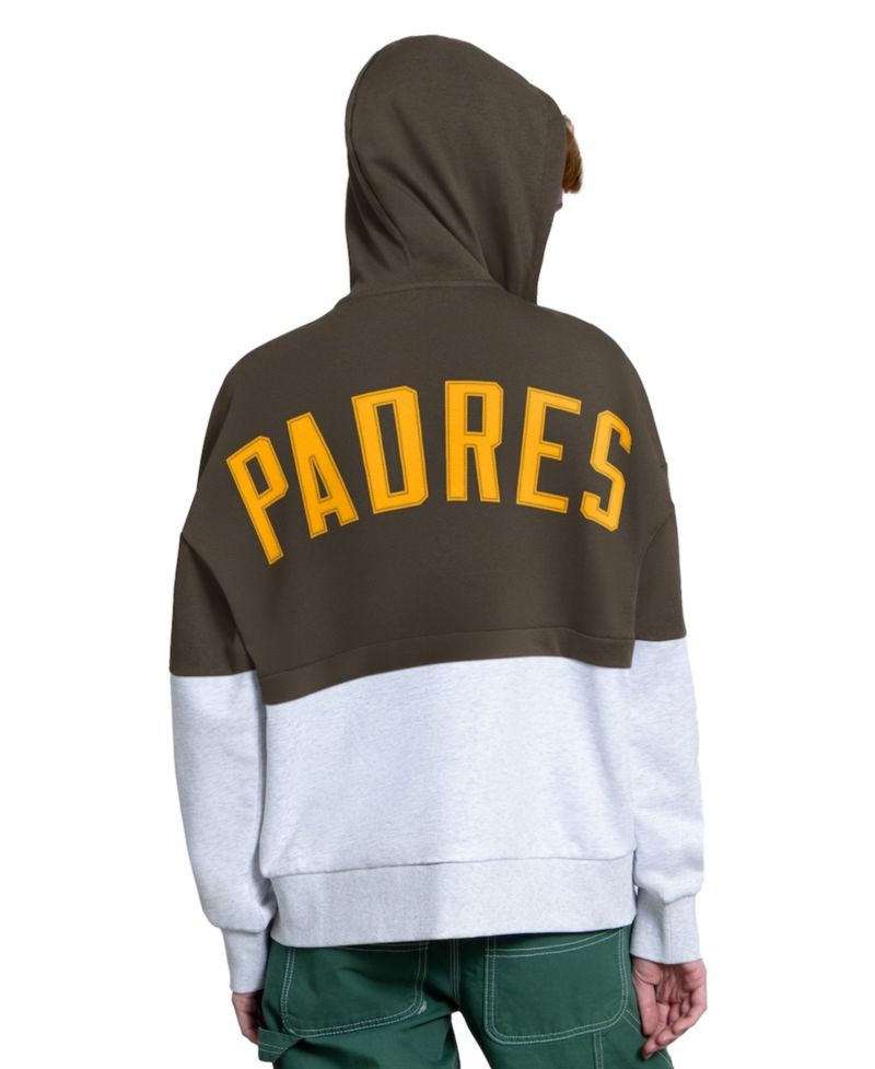Women's Brown/Heather Gray San Diego Padres Wishbone Full-Zip Hoodie