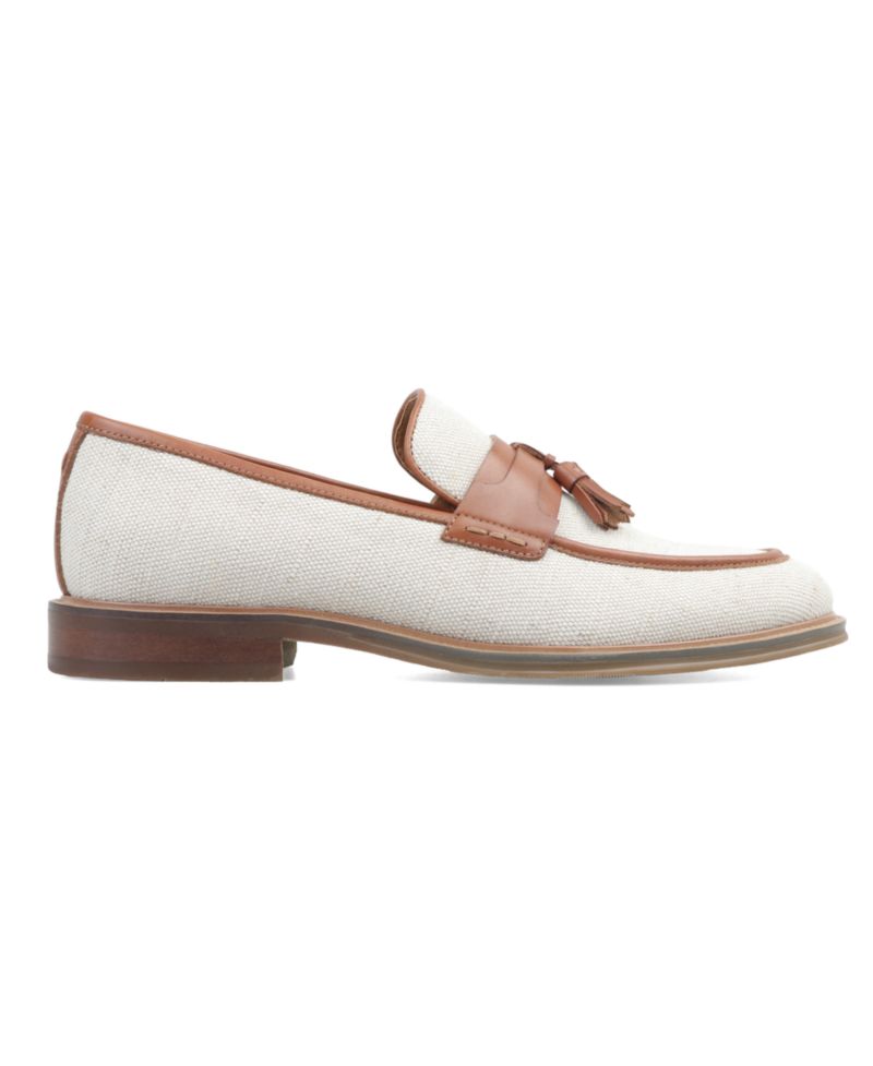 Men's Linen Slip-On Tassel Loafers