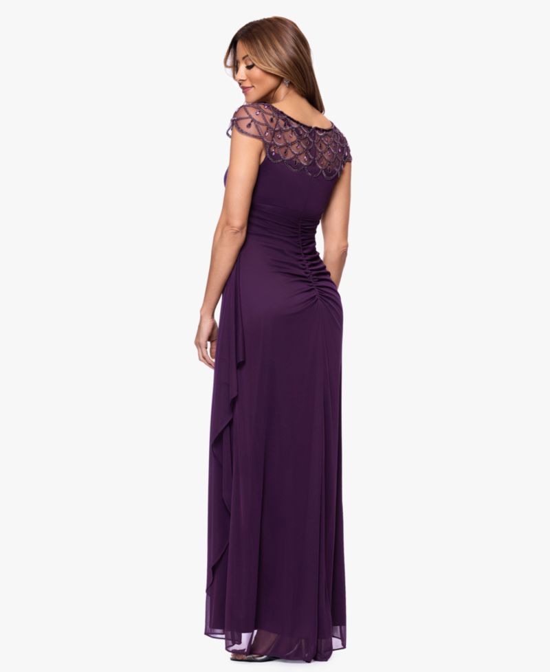 Petite Boat-Neck Long Sheath Dress