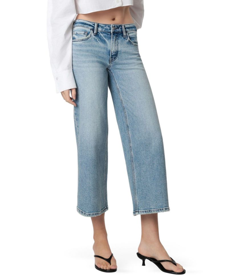 Women's Low Rise Tinted Crop Wide Leg Jeans