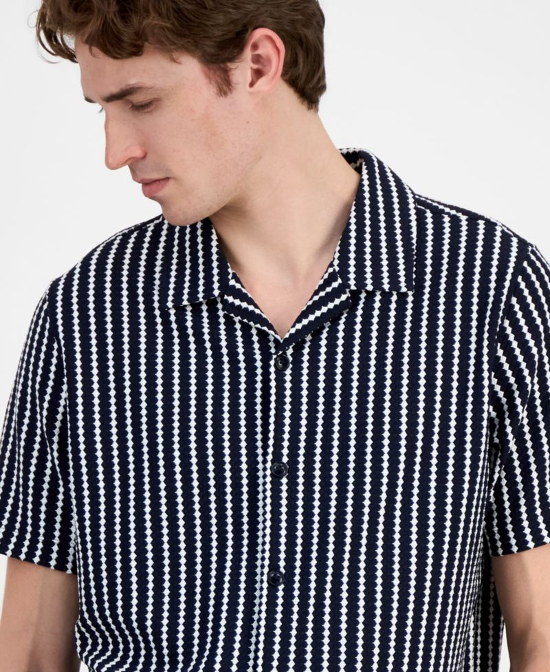Men's Rafa Jacquard Knit Short-Sleeve Shirt