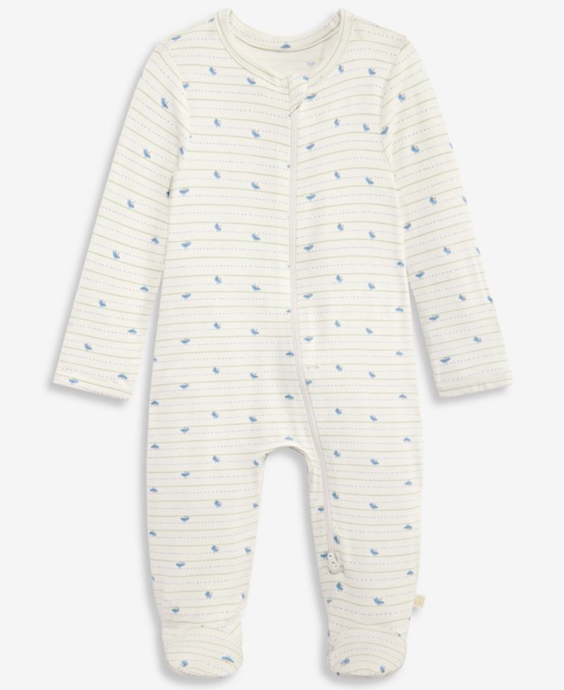 Baby Boys' Bird-Print 2-Way Zip Coveralls