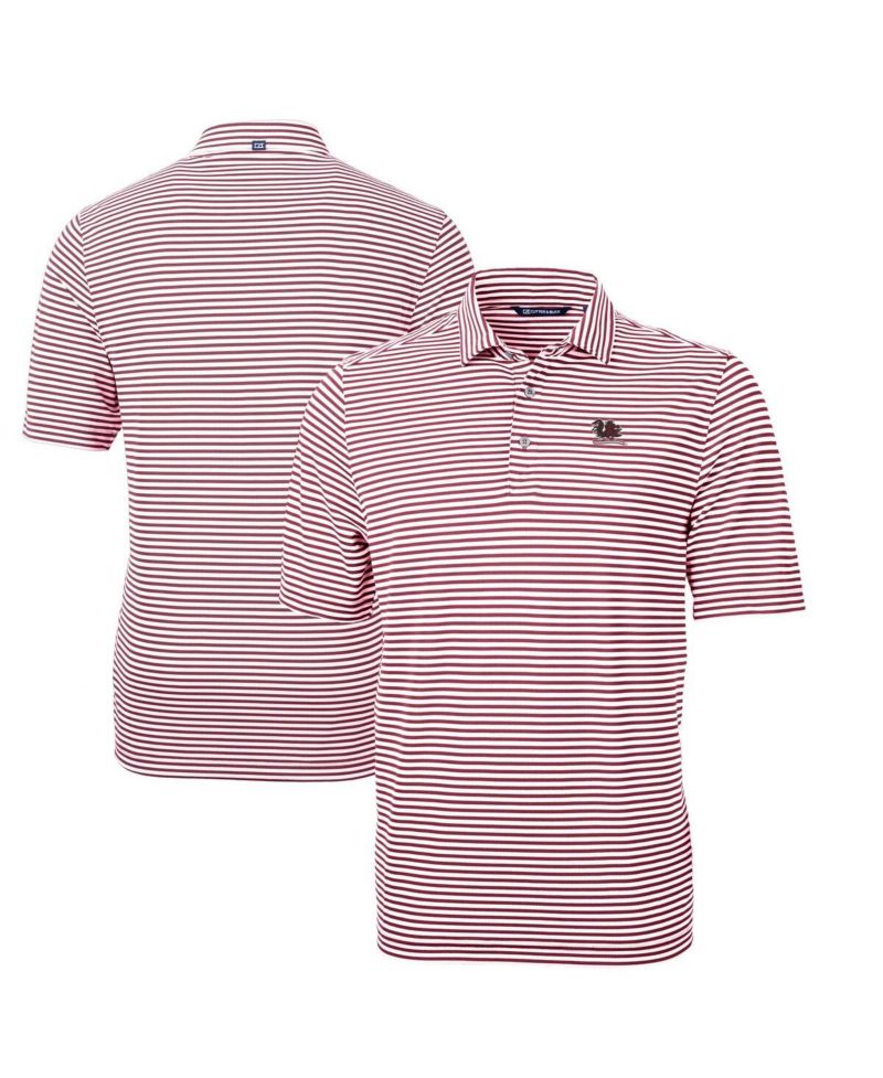 Men's Garnet South Carolina Gamecocks Vault DryTec Virtue Eco Pique Stripe Polo