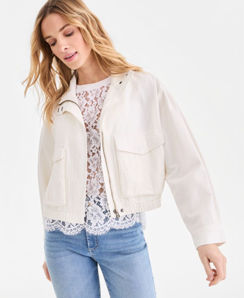 Women's Denim Bomber Jacket