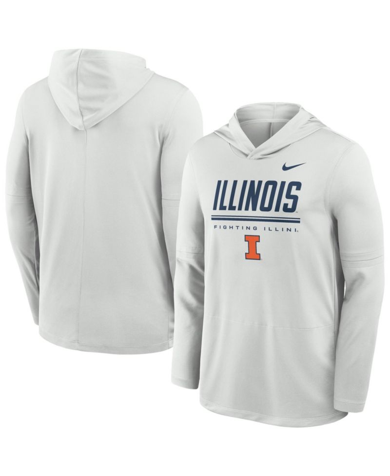 Men's Gray Illinois Fighting Illini 2026 Sideline Dri-FIT Lightweight Hooded Top