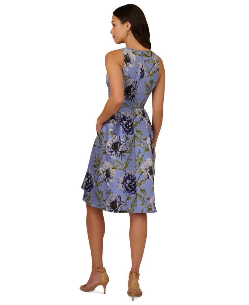 Women's Floral-Embroidered Jacquard Dress