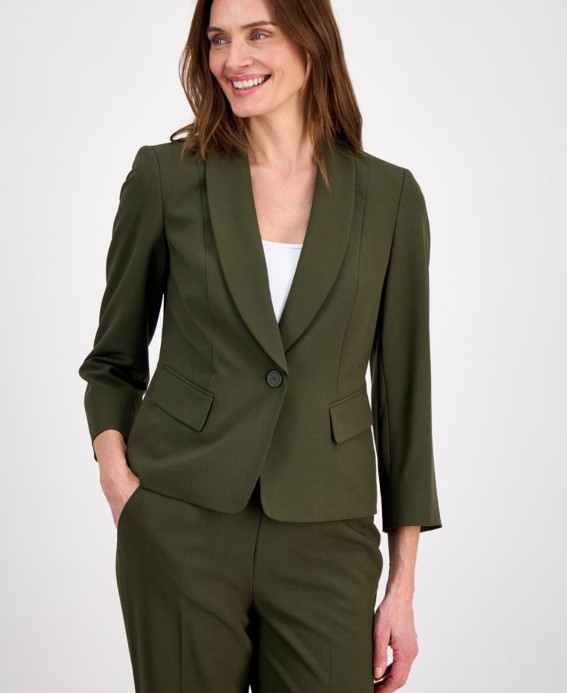 Women's One-Button 3/4-Sleeve 2 Piece Pantsuit
