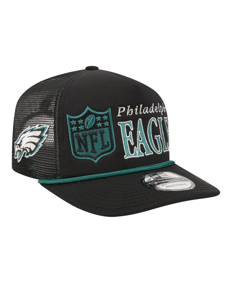 Men's Black Philadelphia Eagles Throwback Foam 19TWENTY Adjustable Hat