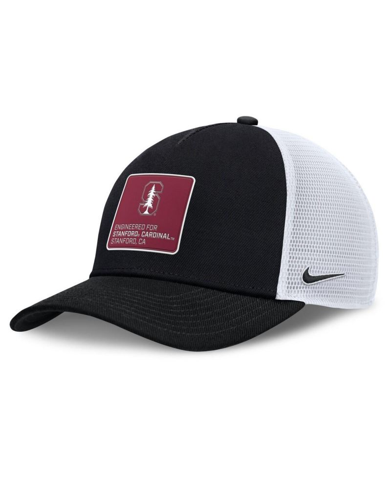 Men's Black/White Stanford Cardinal 2025 On-Field Rise Engineered Trucker Adjustable Hat