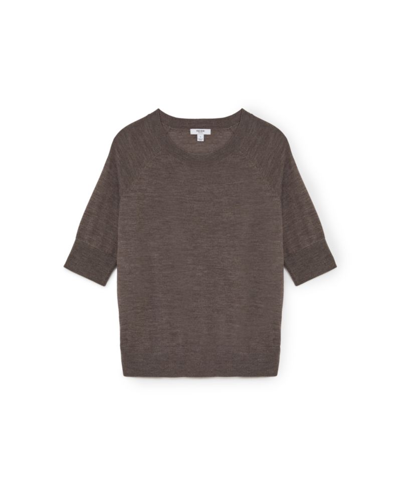 Women's Suzzie Merino Wool Crewneck Short Raglan Sleeves T-Shirt
