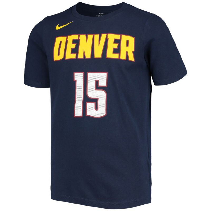 Nike Big Boys and Girls Nikola Jokic Navy Denver Nuggets Logo Name and Number Performance T-shirt
