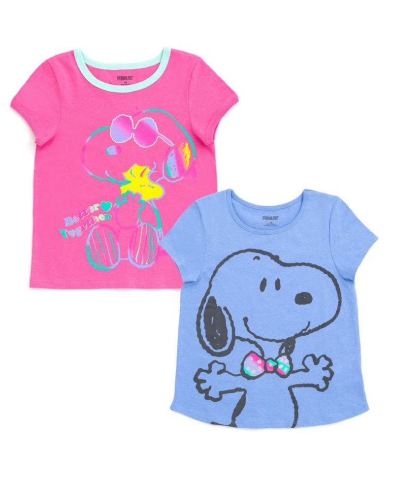 Girls Woodstock Snoopy 2 Pack T-Shirts to