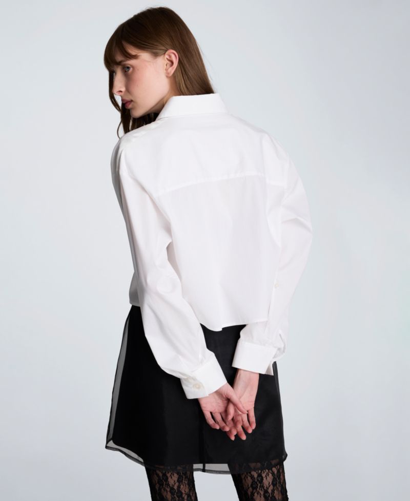 Women's Poplin Button-Front Top