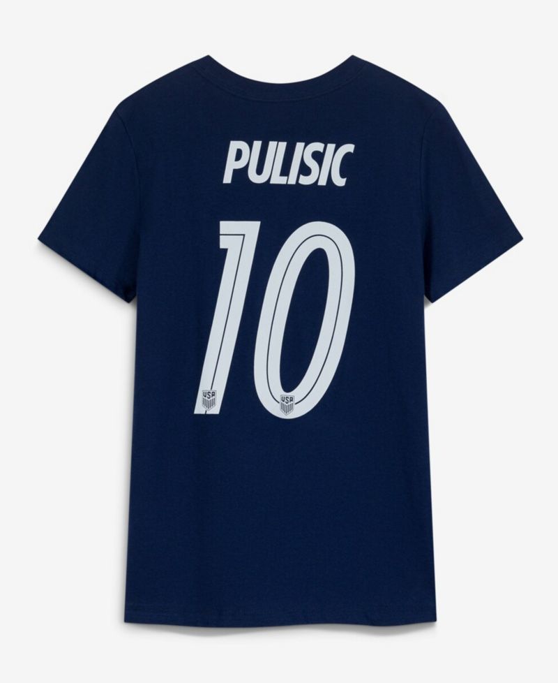 Women's Christian Pulisic Navy USMNT Away Name & Number T-Shirt