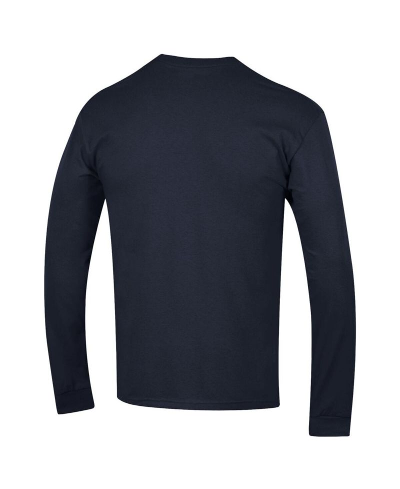 Men's Navy Georgia Tech Yellow Jackets Arch Over Logo 2-Hit Long Sleeve T-Shirt