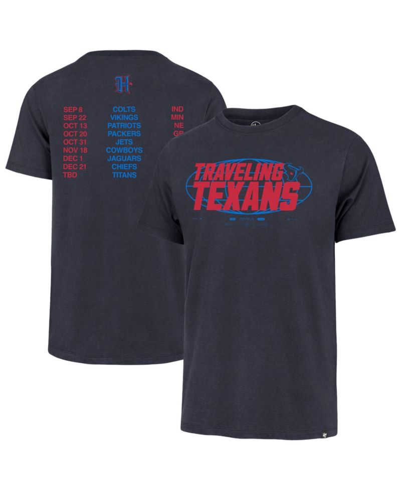 Men's Navy Houston Texans Traveling Texans Franklin T-Shirt