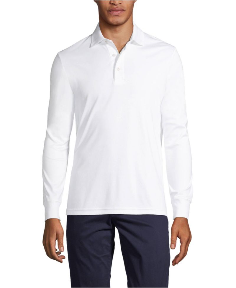 Men's Long Sleeve Cotton Supima Polo Shirt