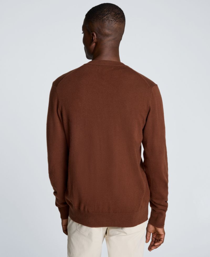Men's Logo V-Neck Slim-Fit Cardigan Sweater