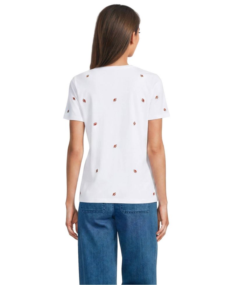 Women's Supima Cotton Embroidered Relaxed-Fit T-Shirt