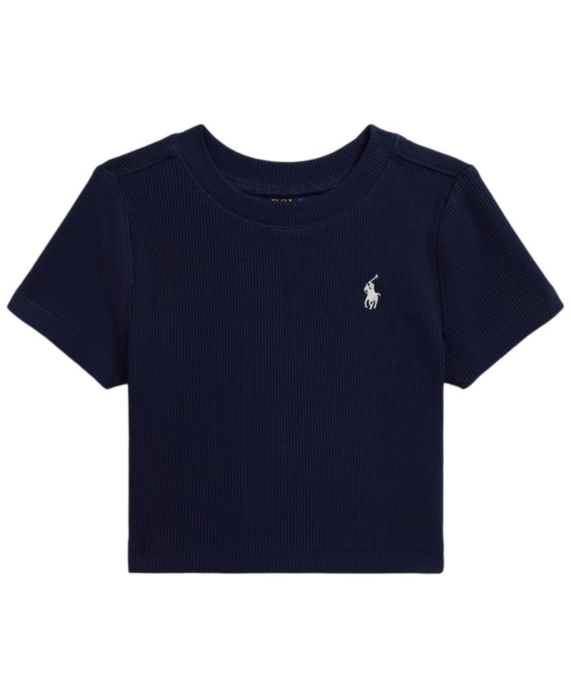 Girls' 2T-6X Ribbed Crewneck Boxy T-Shirt