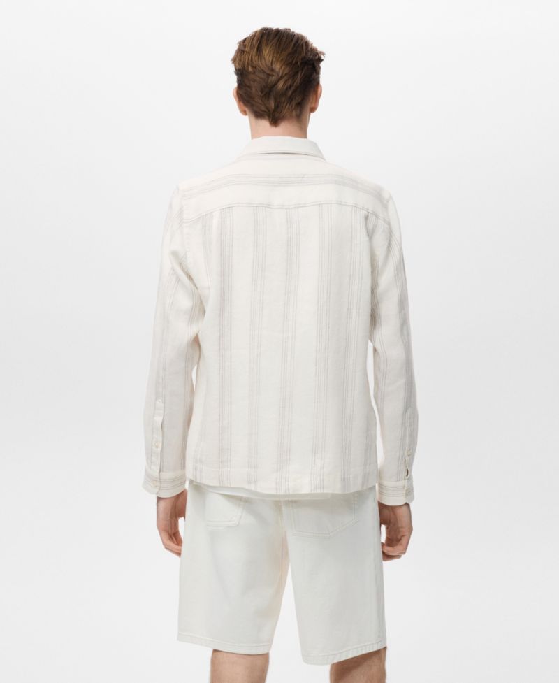 Men's Striped Linen Overshirt