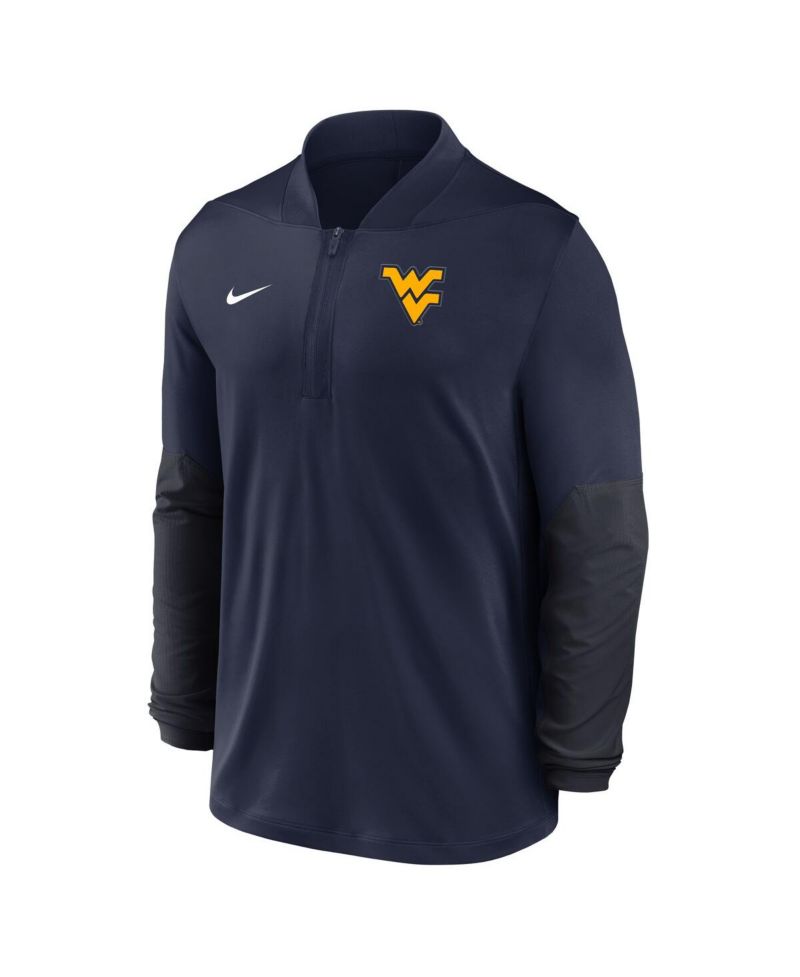 Men's Navy West Virginia Mountaineers One Goal Performance Half-Zip Pullover Sweatshirt
