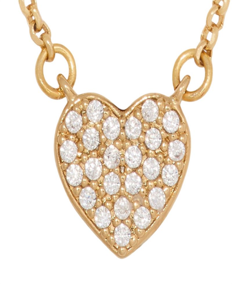 Cubic Zirconia Pave Heart Pendant Necklace