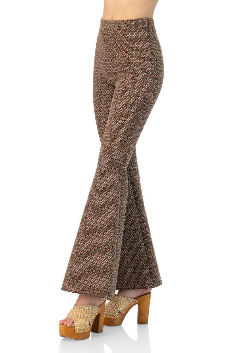 Women's Geometric Jacquard Flared Pants