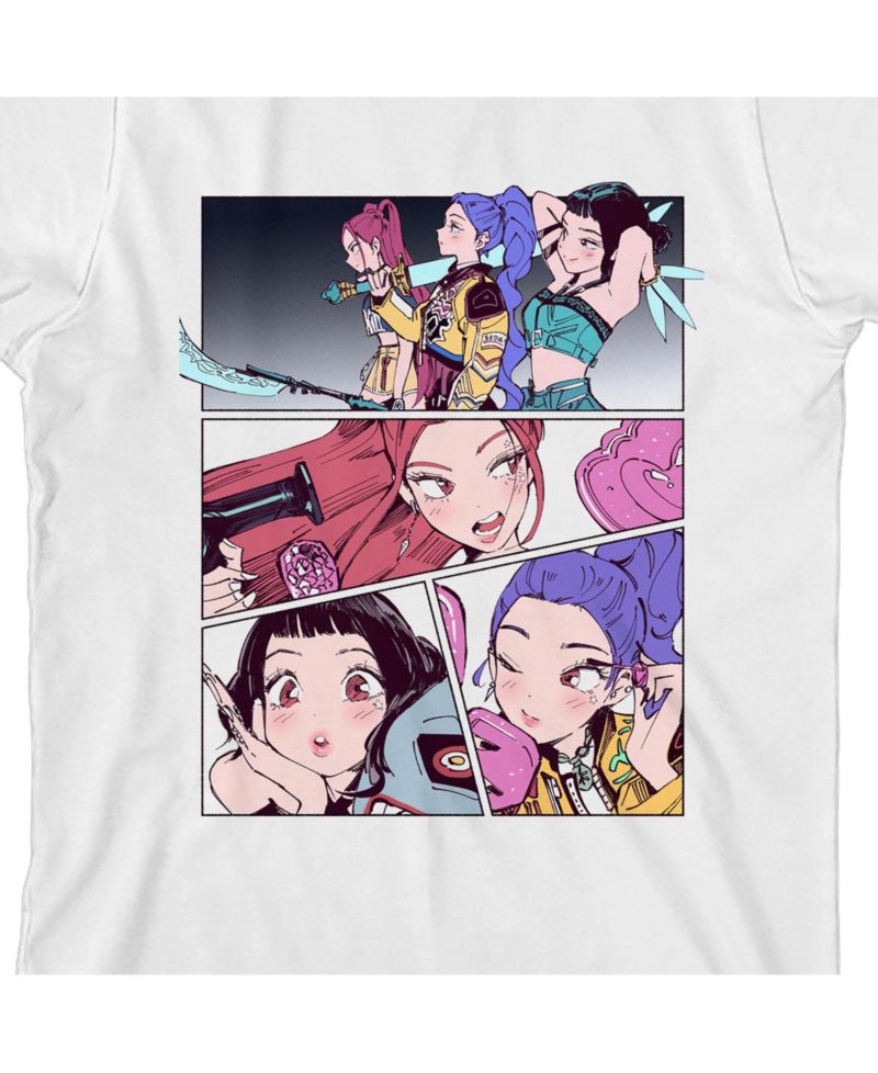 Big Boys Huntr/X Panel Art Youth White Crew Neck Short Sleeve T-shirt