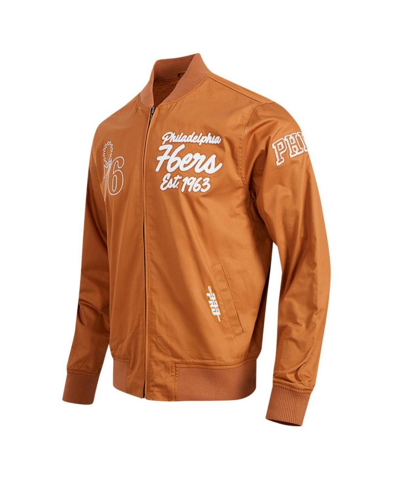 Men's Brown Philadelphia 76ers Paint The City Full-Zip Jacket