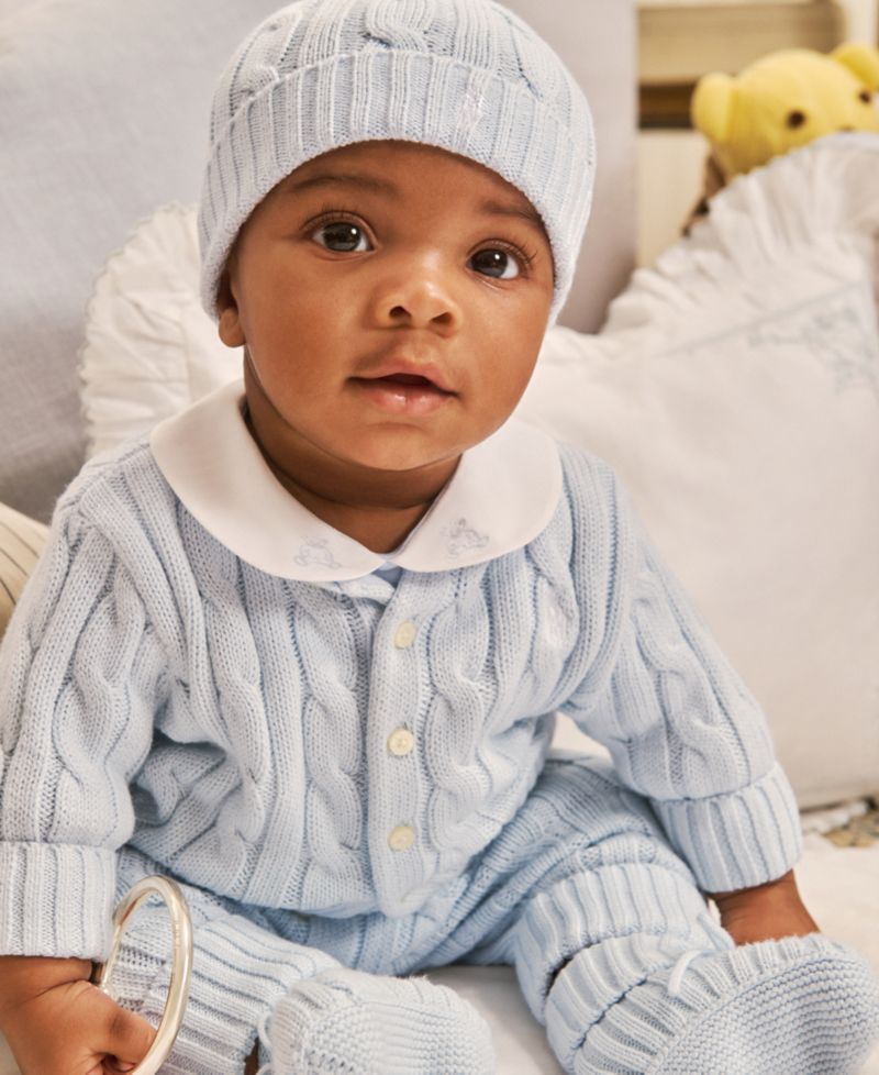 Baby Boys' and Baby Girls' Cable-Knit Cardigan and Pants, 2-Piece Set