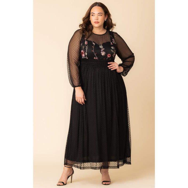 Plus Size Mystique Mixed Media Evening Gown