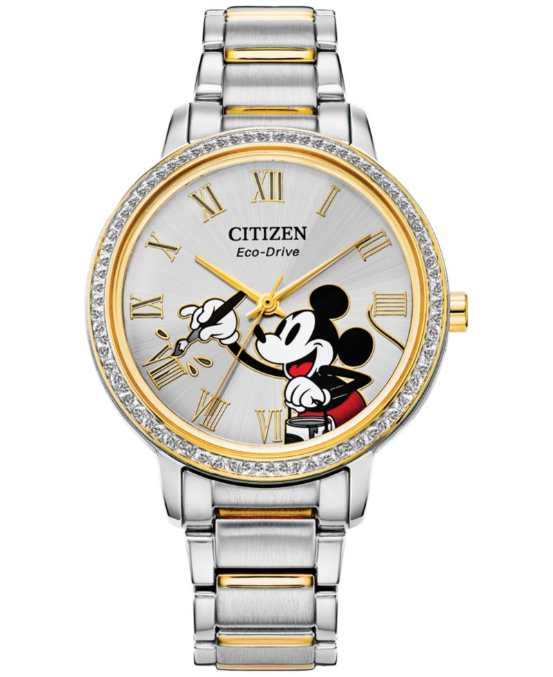 Mickey Mouse Two-Tone Stainless Steel Bracelet Watch 33mm