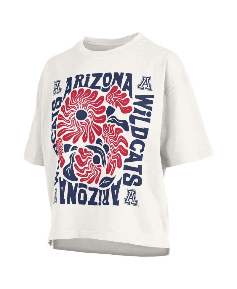 Women's White Arizona Wildcats Elena Oversized Slub T-Shirt