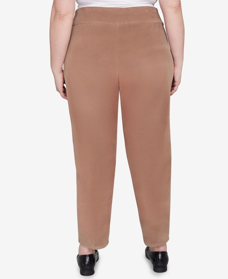 Plus Size Vienna Allure Fit Flat Front Corduroy Short Length Pant