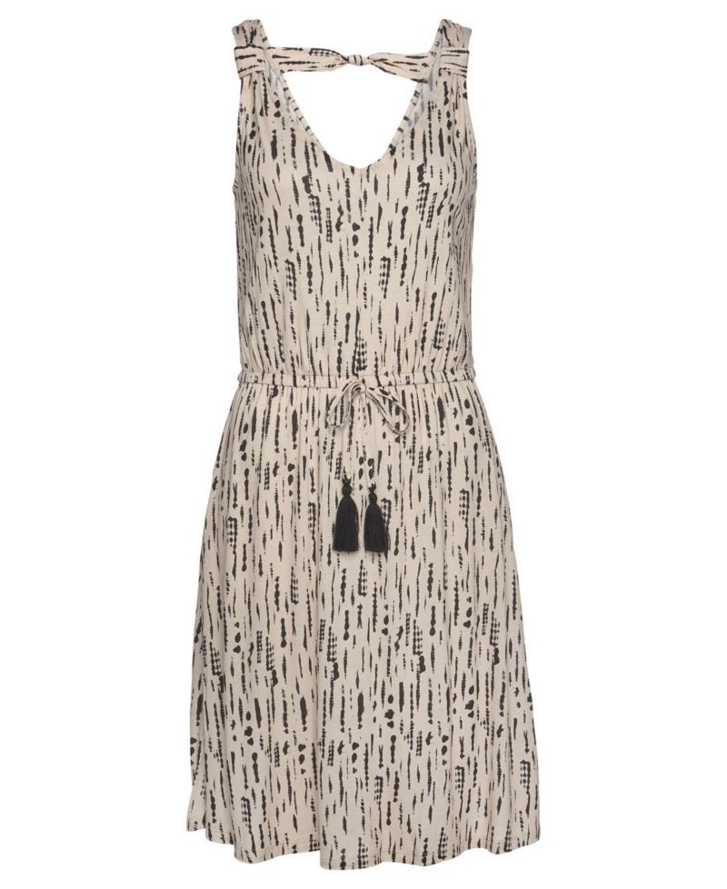 Women's Open-Back Printed V-Neck Dress