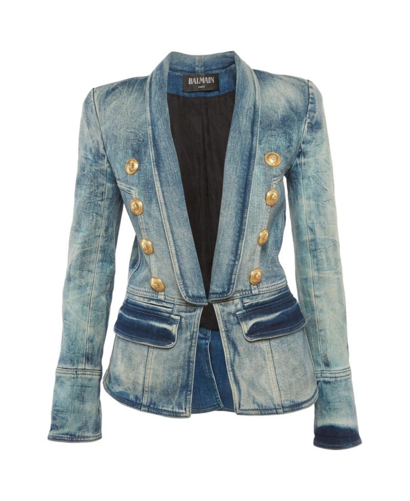 Women's Washed Denim Button Detail Jacket