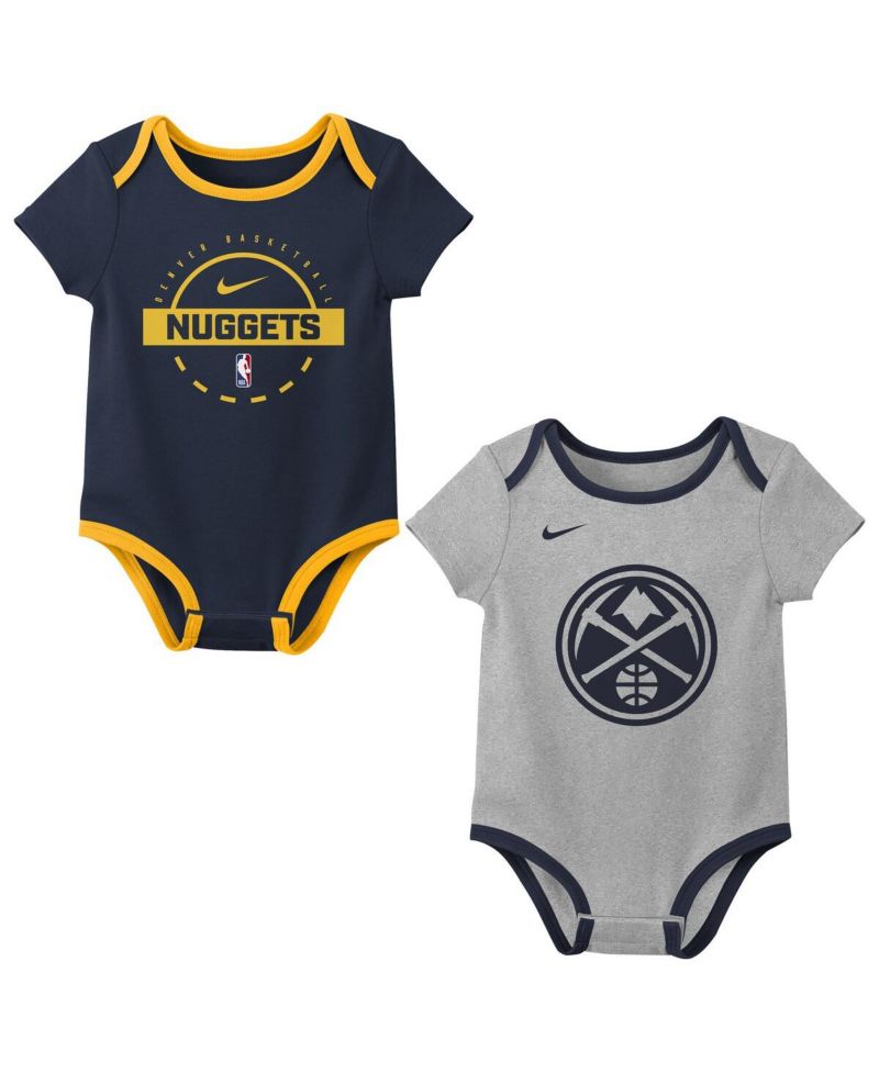 Baby Boys and Girls 3-Piece Denver Nuggets Two-Piece Bodysuit Set