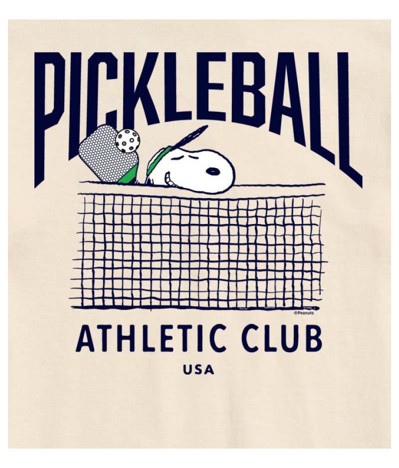 Hybrid Apparel Peanuts Pickleball Mens Short Sleeve Tee