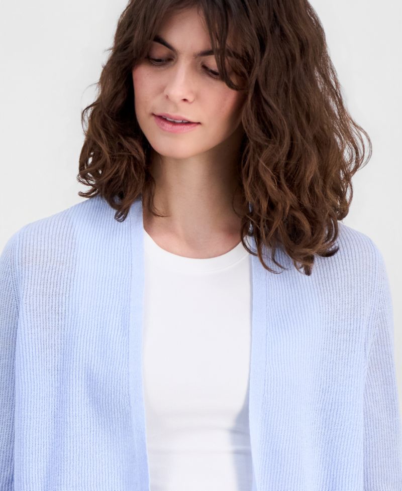 Women's Linen Cotton Open-Front Cardigan