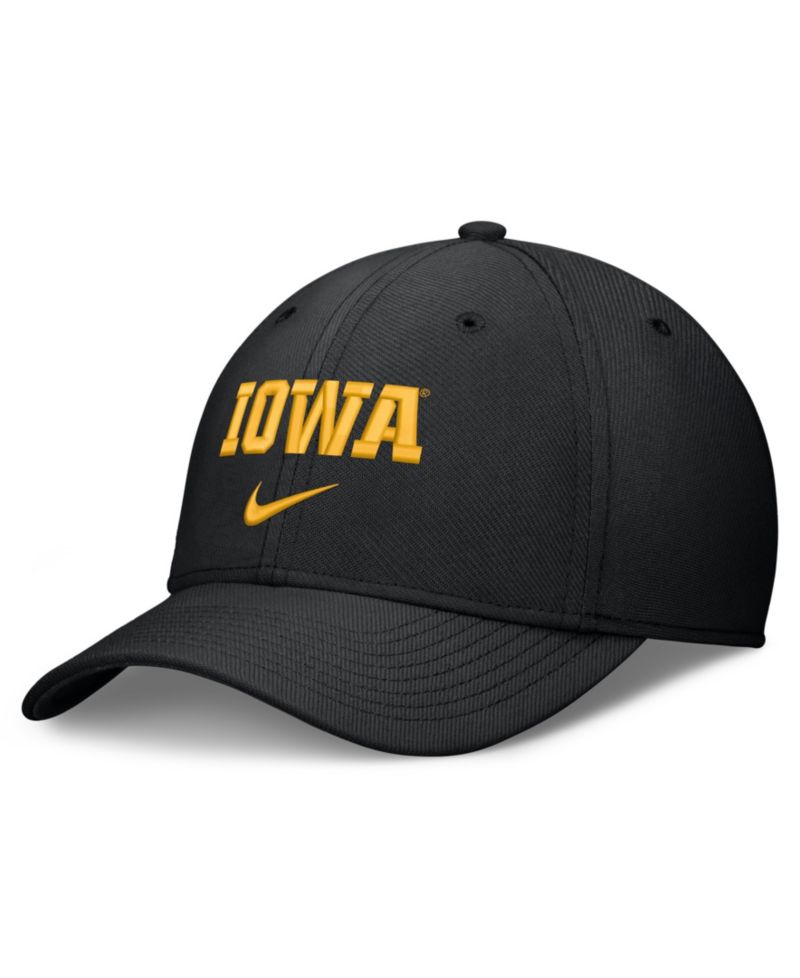 Men's Black Iowa Hawkeyes Rise On-Field Swoosh Flex Dri-FIT Flex Hat
