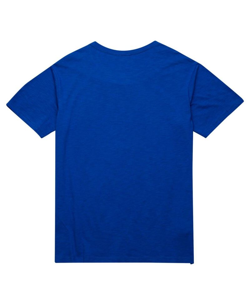 Men's Royal Golden State Warriors Hardwood Classics Felt applique Slub T-Shirt