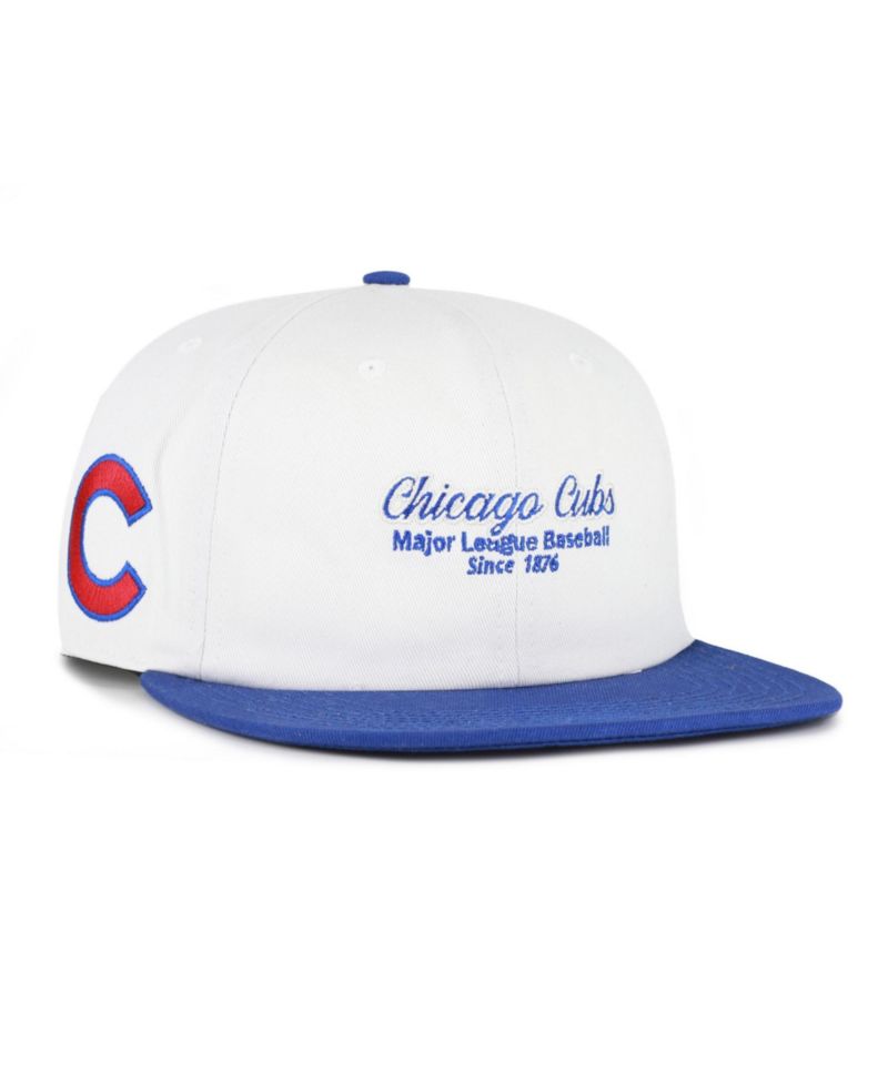 Men's '47 White/Royal Chicago Cubs Script Stack Relaxed Captain Snapback