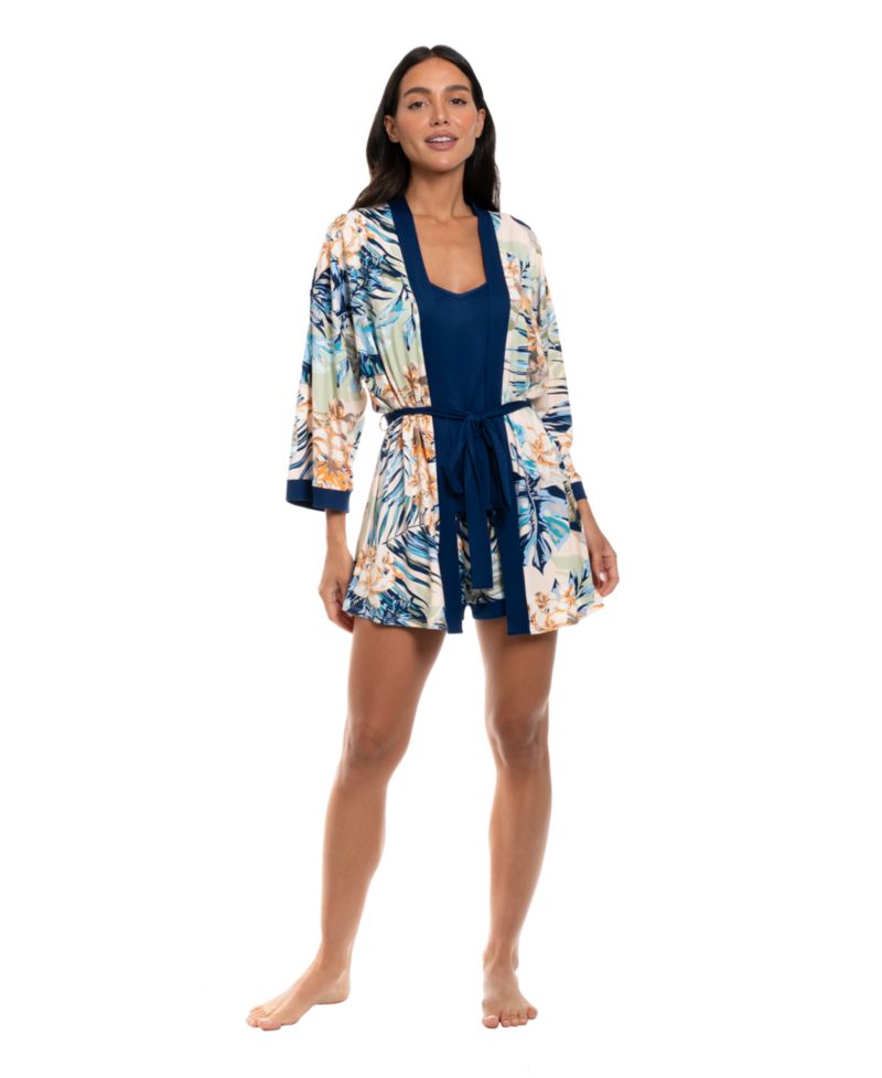 Women's Printed Wrapper, Camisole and Shorts, 3-Piece Set
