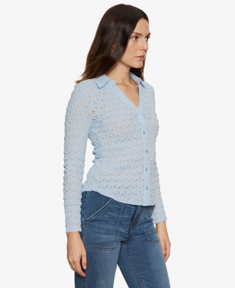Women's Dreamgirl Lace Button-Up Shirt