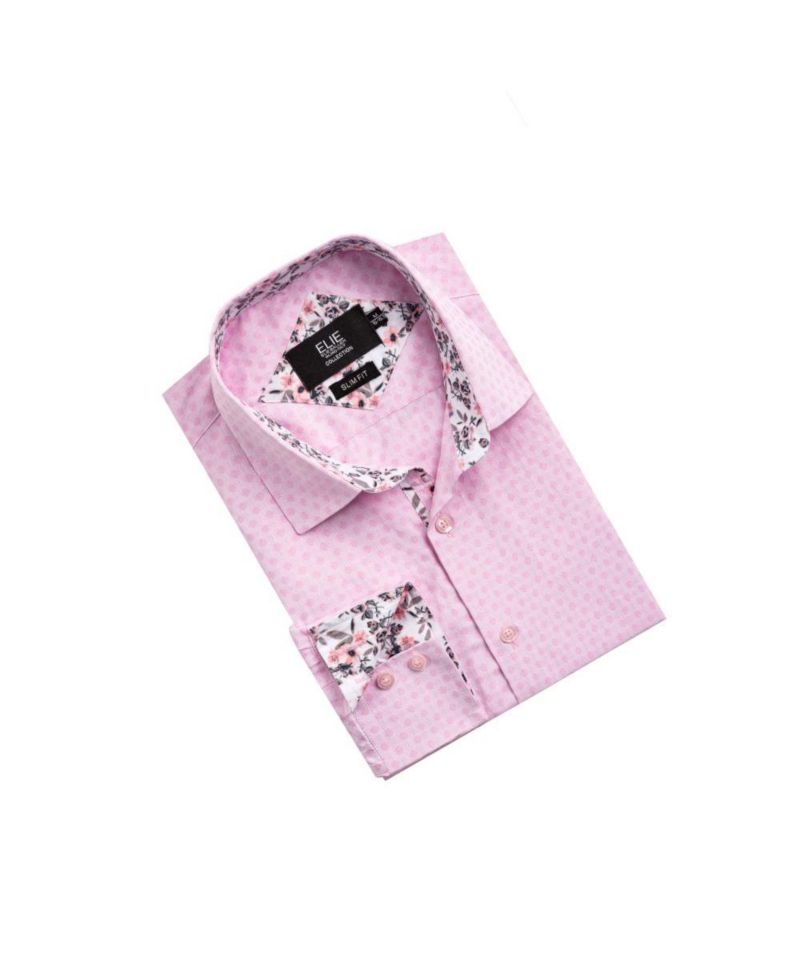 Men's Slim Fit Jacquard Dot Button-Down Shirt